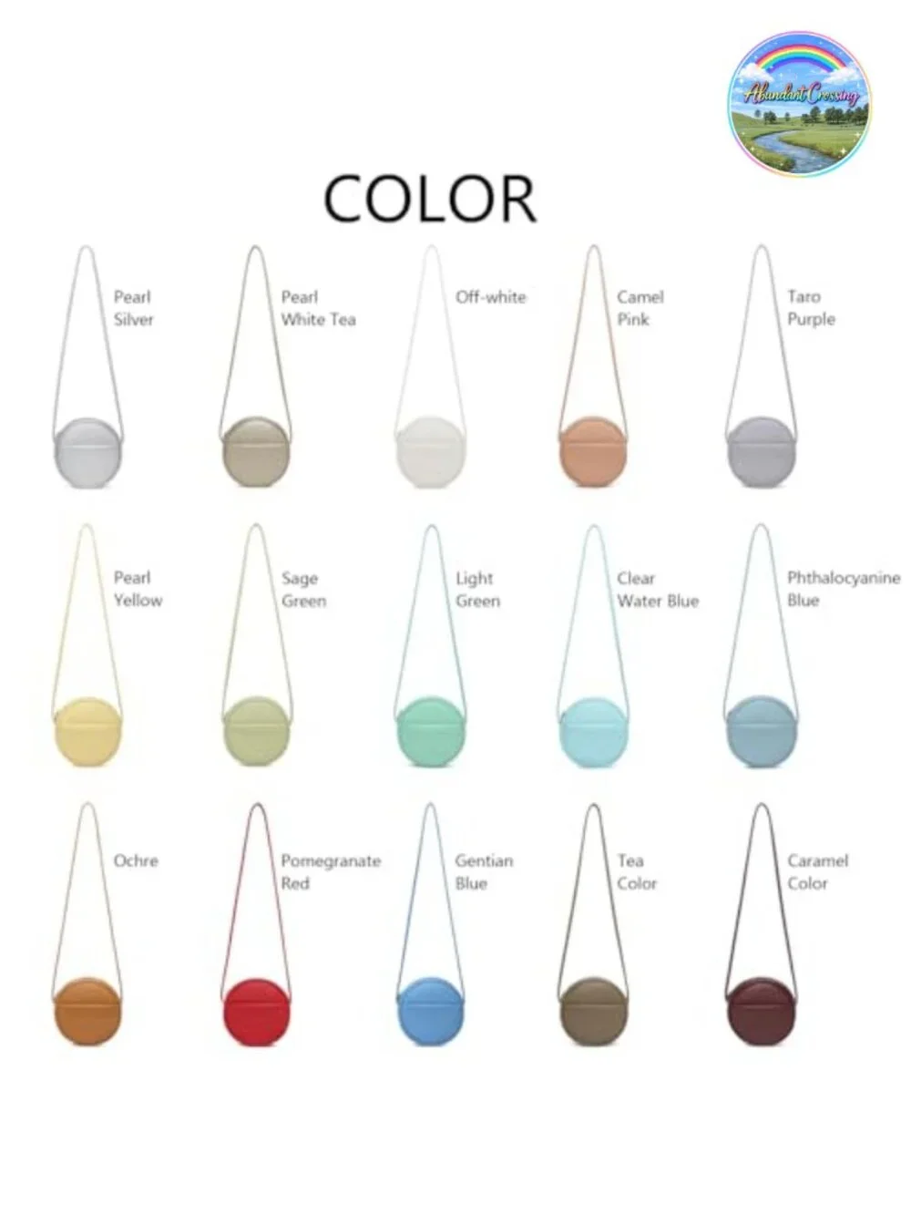 Round PU Leather Crossbody Purse for Women with Adjustable Knot Strap